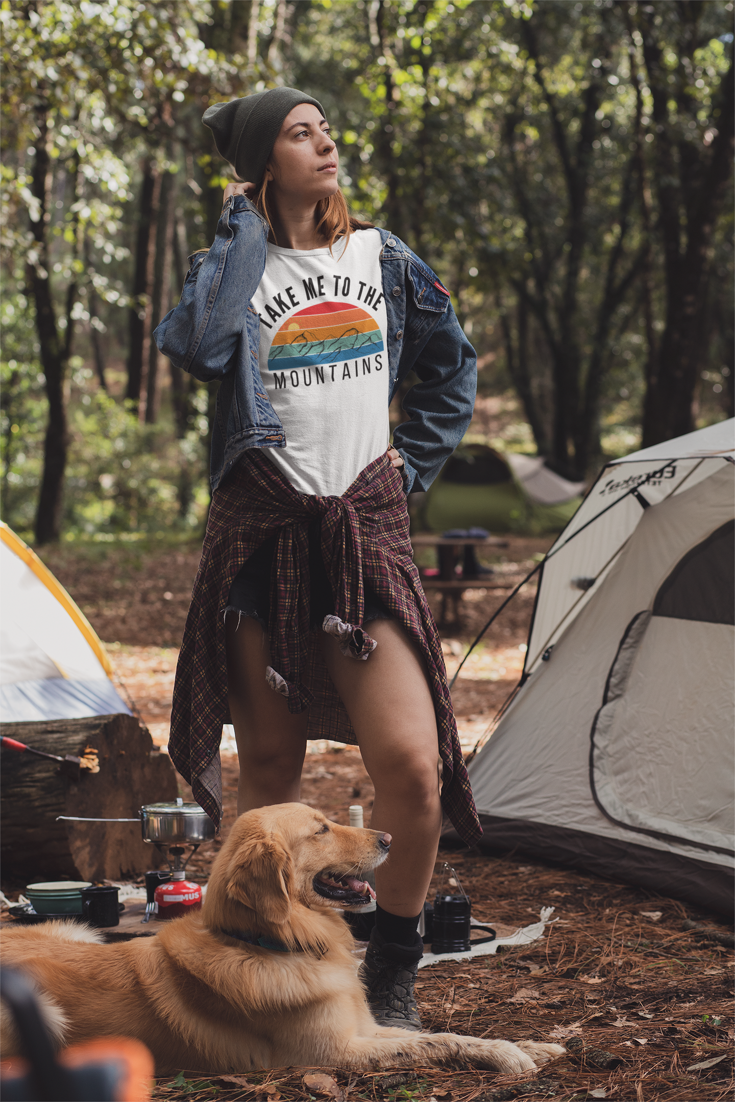 Take Me to the Mountains T-Shirt – Retro Sunset Hiking Tee