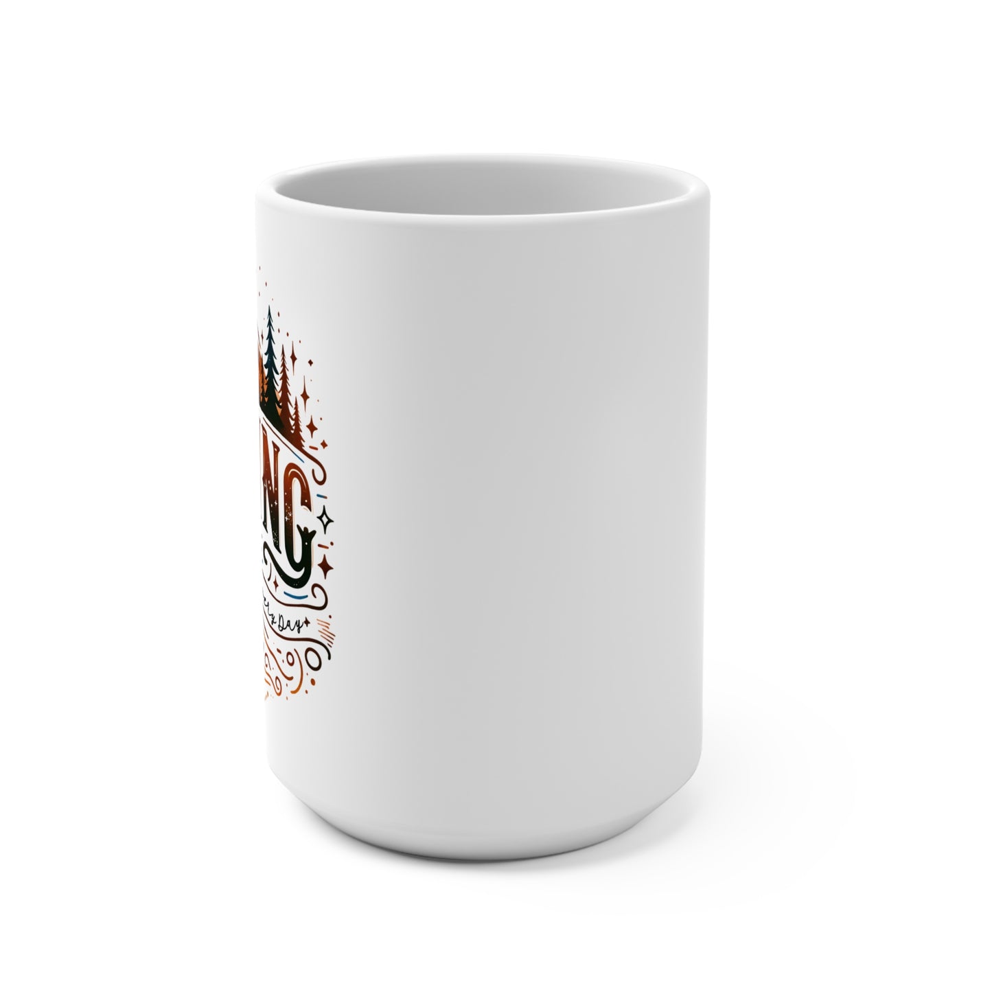 Camping Mug 15oz – Cozy Forest Coffee Cup