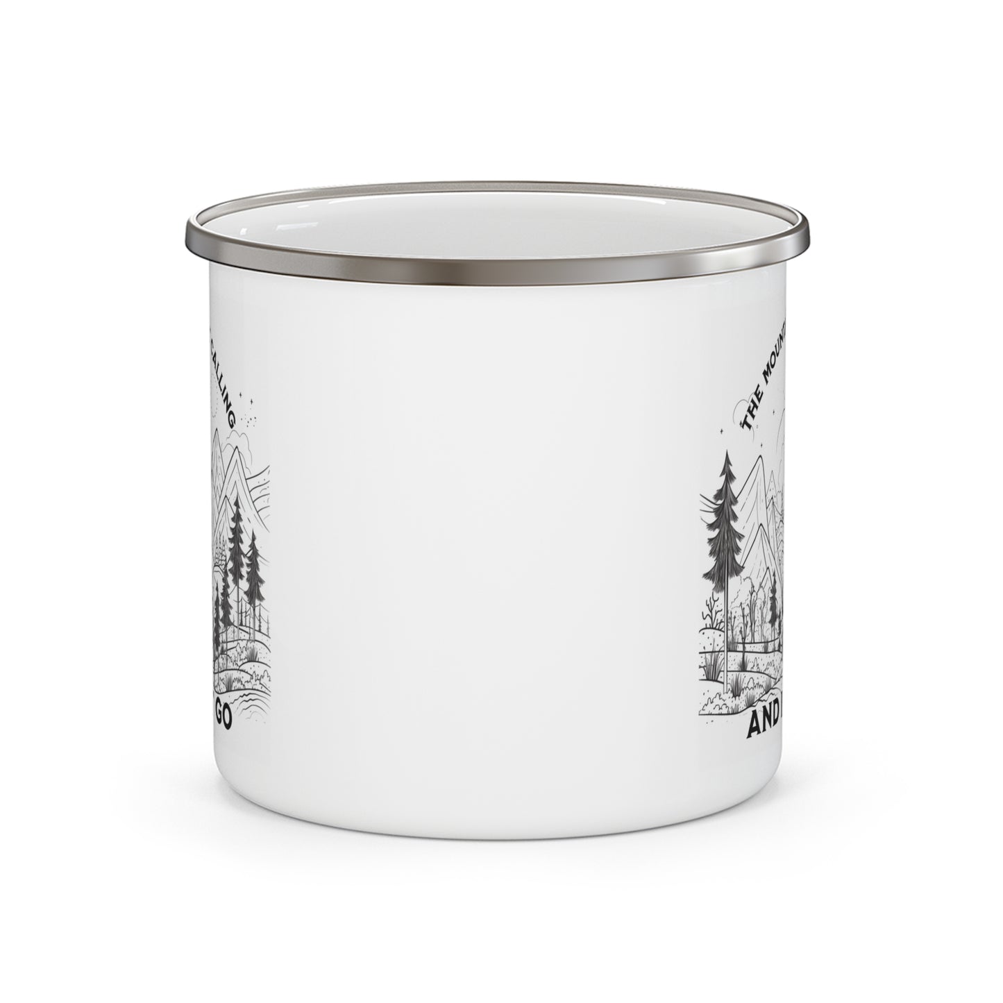 The Mountains are Calling and I must go Enamel Camping Mug
