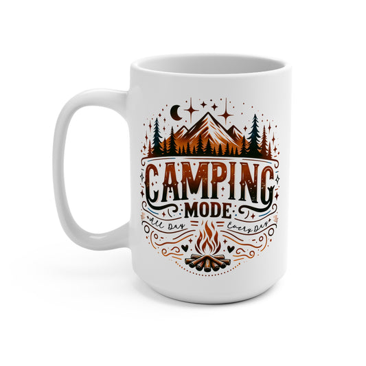 Camping Mug 15oz – Cozy Forest Coffee Cup