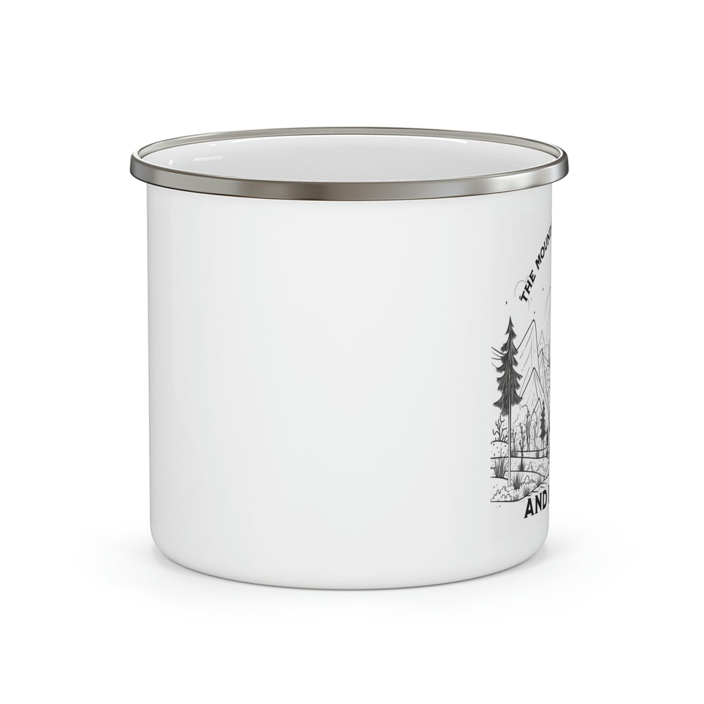 The Mountains are Calling and I must go Enamel Camping Mug